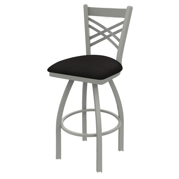 25" Swivel Counter Stool, Nickel Finish, Canter Espresso Seat